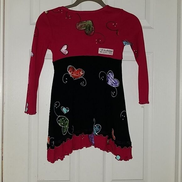Indigo Artwear Handpainted heart Dress Sz 6 NWOT - Picture 4 of 8